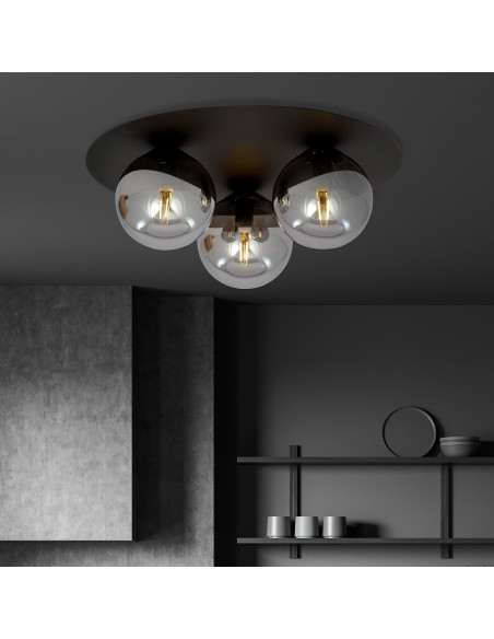 Lampa sufitowa SOLAR - Nowoczesne oświetlenie metaliczne z 3 źródłami światła E14 do biura i domu