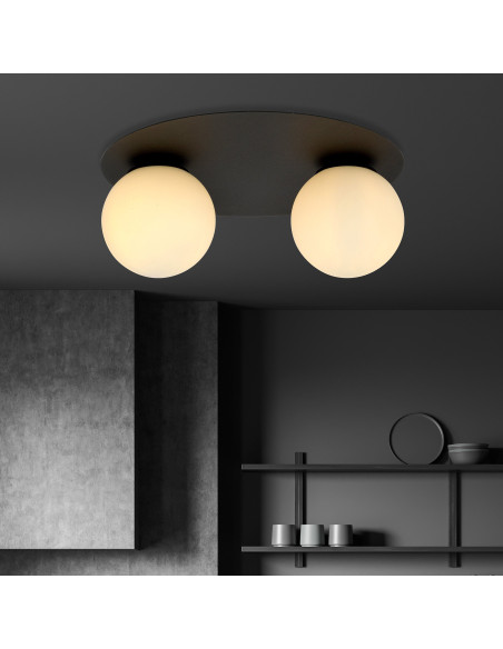 Lampa sufitowa SOLAR w stylu industrialnym z szklanym kloszem – elegancka i funkcjonalna do kuchni i salonu