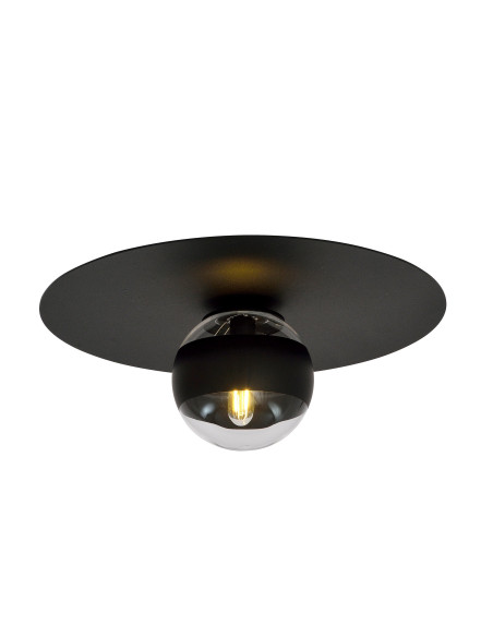 Plafon sufitowy SOLAR - nowoczesna lampa w industrialnym stylu z czarnym akcentem do biura i wnętrz mieszkalnych