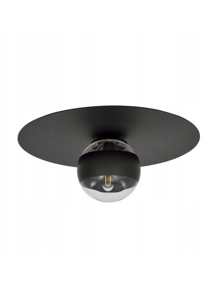 Plafon sufitowy SOLAR - nowoczesna lampa w industrialnym stylu z czarnym akcentem do biura i wnętrz mieszkalnych