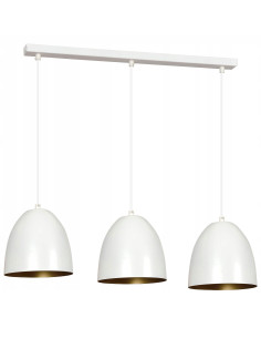 Lampa wisząca LENOX 3-punktowa w białym i złotym, nowoczesny design do sypialni i biura w stylu loftowym 2