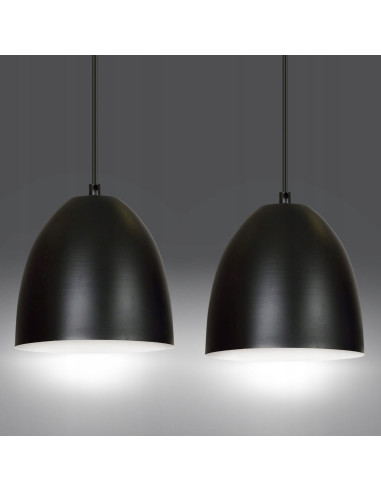 Lampa wisząca LENOX w stylu loftowym, czarno-biała z 2 punktami świetlnymi E27 - idealna do biura i jadalni