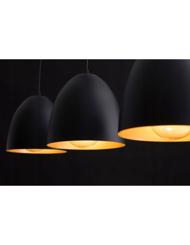 Nowoczesny Żyrandol Trzykloszowy LENOX z Złotym Detalem, Metalowy, E27, 100 cm, Elegancki do Kuchni i Jadalni