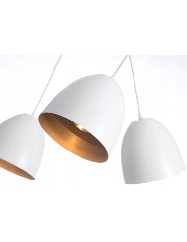 Nowoczesna lampa sufitowa LENOX w kolorze białym, metalowy klosz, 1 źródło światła E27 do kuchni i jadalni