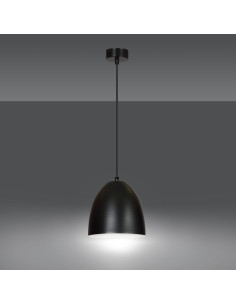 Lampa sufitowa LENOX - minimalistyczny metalowy klosz w kolorze czarnym lub białym, idealna do loftowych wnętrz.