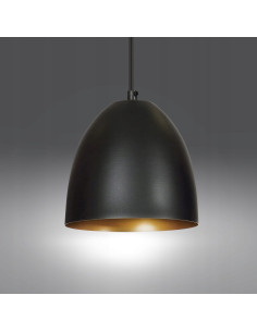 Owalna lampa wisząca LENOX z metalowym kloszem, złotym wnętrzem - idealna do nowoczesnych wnętrz. 2