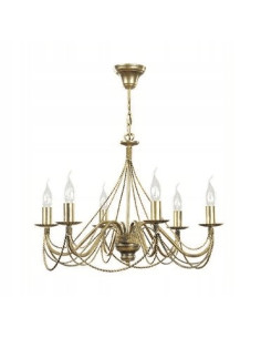 Ekskluzywny żyrandol barokowy TORI w kolorze złotym, 6 punktów świetlnych E14 - elegancja do salonu i sypialni. 2