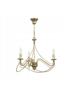 Lampa wisząca TORI w złotym kolorze, 3 źródła światła, klasyczny styl, idealna do salonu i jadalni.