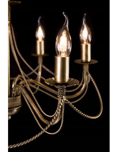 Lampa wisząca TORI w złotym kolorze, 3 źródła światła, klasyczny styl, idealna do salonu i jadalni.