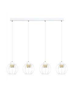 Lampa wisząca AJAX - Nowoczesne oświetlenie z regulowaną wysokością i 4 źródłami światła w białych kloszach. 2