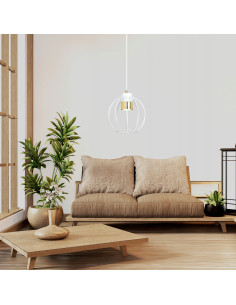 Lampa sufitowa AJAX w stylu loftowym, biała, regulowana, idealna do biura, jadalni i salonu.