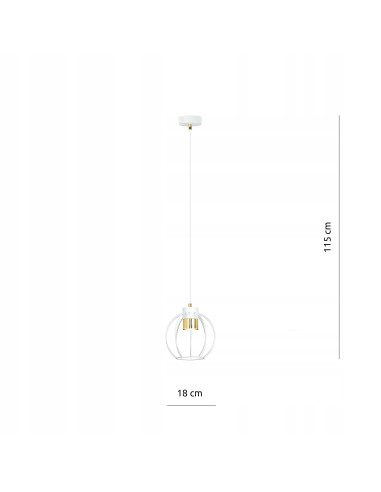 Lampa sufitowa AJAX w stylu loftowym, biała, regulowana, idealna do biura, jadalni i salonu.