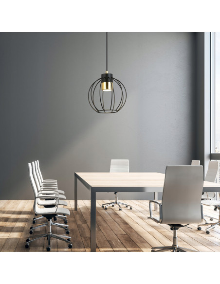 Elegancka czarna lampa sufitowa AJAX z regulowaną długością - nowoczesny design do każdego wnętrza.