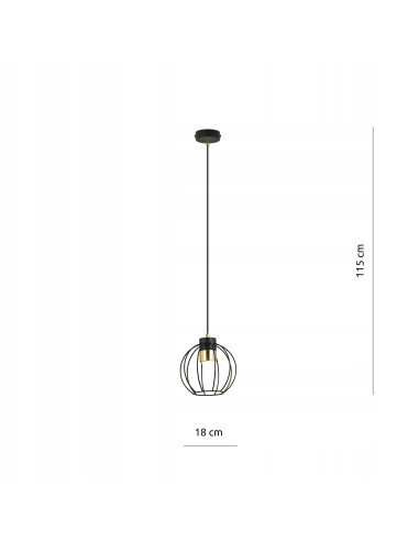 Elegancka czarna lampa sufitowa AJAX z regulowaną długością - nowoczesny design do każdego wnętrza.