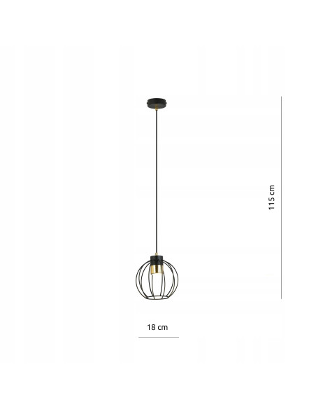 Elegancka czarna lampa sufitowa AJAX z regulowaną długością - nowoczesny design do każdego wnętrza.