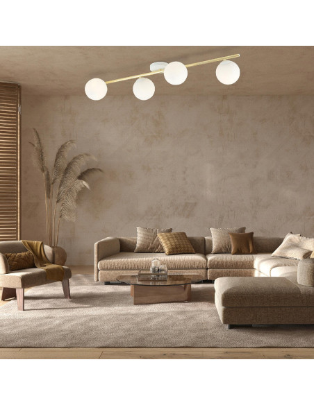 Lampa sufitowa SPLENDI z złotym akcentem - eleganckie oświetlenie do jadalni, salonu i biura, klasa A.