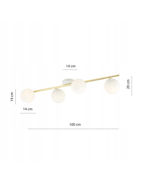 Lampa sufitowa SPLENDI z złotym akcentem - eleganckie oświetlenie do jadalni, salonu i biura, klasa A.