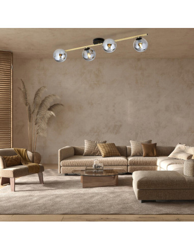 Lampa sufitowa SPLENDI w eleganckim stylu glamour z metalowym kloszem – idealna do nowoczesnych wnętrz.