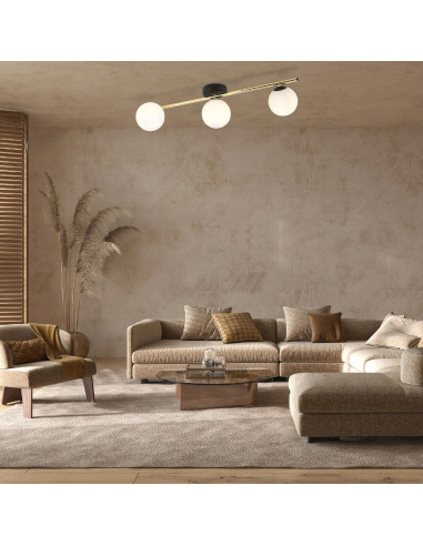 Plafon sufitowy SPLENDI z eleganckimi złotymi akcentami - minimalistyczna lampa do nowoczesnych wnętrz