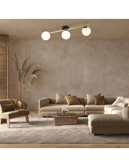 Plafon sufitowy SPLENDI z eleganckimi złotymi akcentami - minimalistyczna lampa do nowoczesnych wnętrz