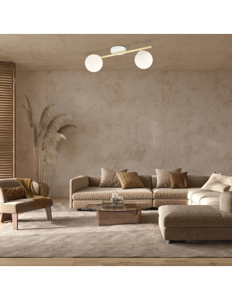 Lampa sufitowa SPLENDI Glamour - elegancki plafon z 2 punktami świetlnymi E14 do nowoczesnych wnętrz