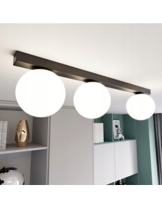 Plafon sufitowy FIT 3-punktowy w stylu industrialnym, biało-czarny, idealny do korytarzy i nowoczesnych wnętrz.