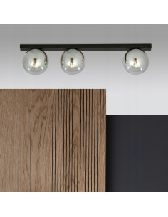 Nowoczesna lampa sufitowa FIT w grafitowym kolorze - eleganckie oświetlenie biurowe i do wnętrz z trzema punktami świetlnymi.