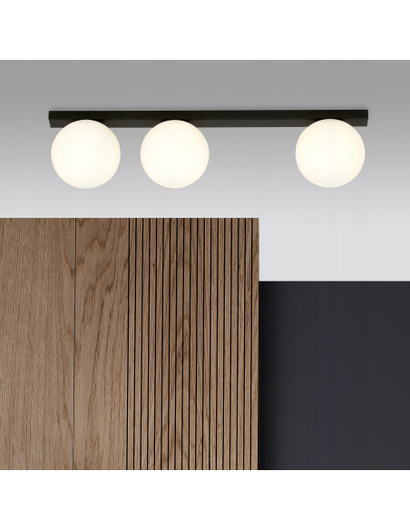 Plafon sufitowy FIT 3-punktowy w stylu industrialnym, biało-czarny, idealny do korytarzy i nowoczesnych wnętrz.