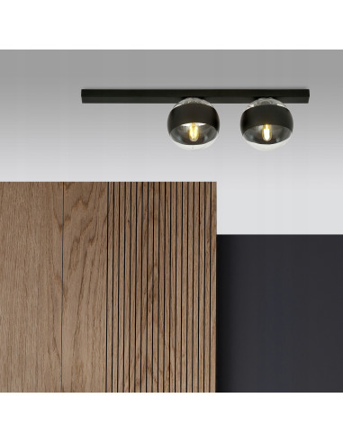 Plafon FIT - Nowoczesna Lampa Sufitowa w Stylu Minimalistycznym z Czarnymi Akcentami do Biura i Salonu