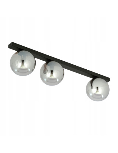 Nowoczesna lampa sufitowa FIT w grafitowym kolorze - eleganckie oświetlenie biurowe i do wnętrz z trzema punktami świetlnymi.