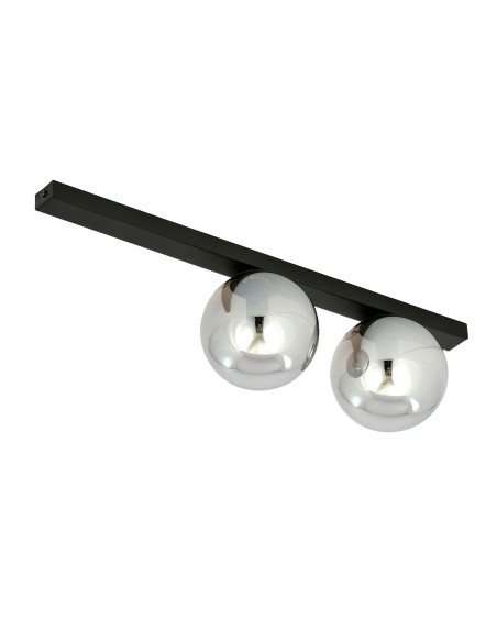 Lampa FIT Elegancka z Przydymionym Kloszem, 2-punktowe Oświetlenie Metalowe do Biura i Domu, Nowoczesny Design