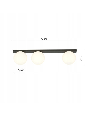 Plafon sufitowy FIT 3-punktowy w stylu industrialnym, biało-czarny, idealny do korytarzy i nowoczesnych wnętrz.