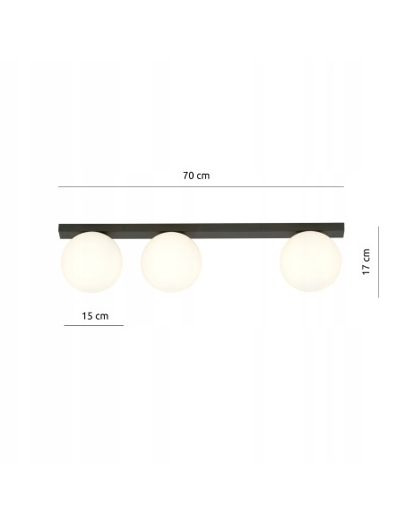 Plafon sufitowy FIT 3-punktowy w stylu industrialnym, biało-czarny, idealny do korytarzy i nowoczesnych wnętrz.