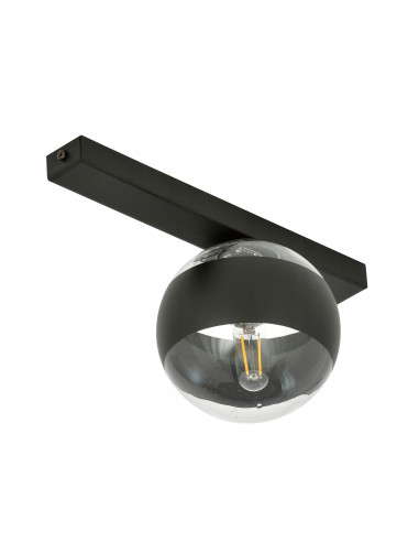 Czyż nie stylowa? Minimalistyczna kula FIT z czarną tasiemką - elegancki plafon do nowoczesnych wnętrz i biur.