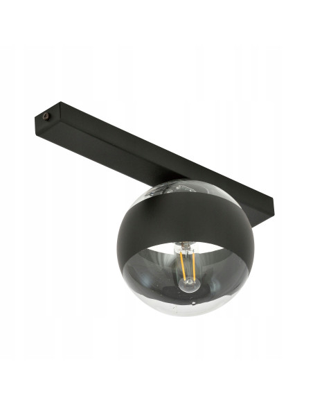 Czyż nie stylowa? Minimalistyczna kula FIT z czarną tasiemką - elegancki plafon do nowoczesnych wnętrz i biur.