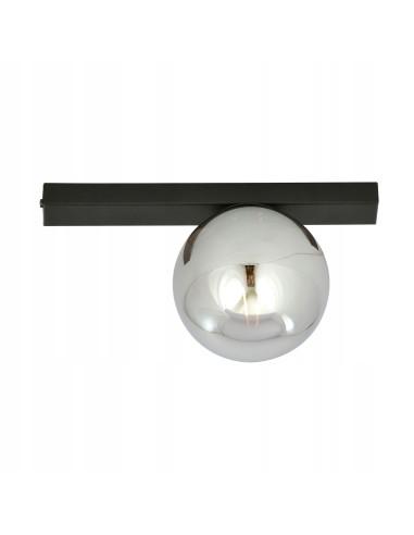 Lampa FIT w stylu industrialnym, czarna kula o nowoczesnym designie do sypialni i korytarzy.