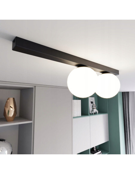 Plafon FIT - Nowoczesna Lampa Sufitowa w Stylu Minimalistycznym z Czarnymi Akcentami do Biura i Salonu