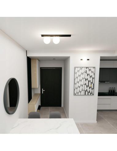 Plafon FIT - Nowoczesna Lampa Sufitowa w Stylu Minimalistycznym z Czarnymi Akcentami do Biura i Salonu