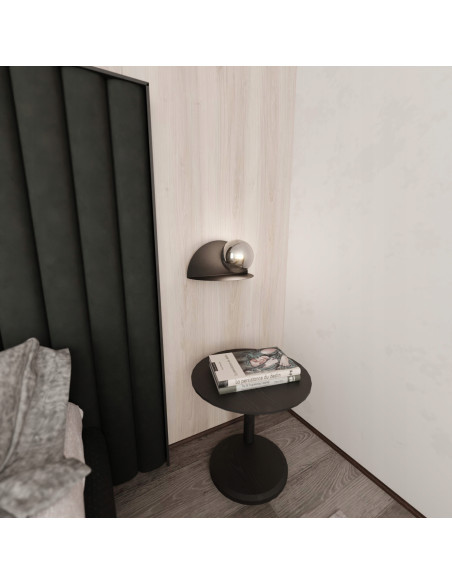 Lampka Nocna FORM - Grafitowa Bańka w Minimalistycznym Stylu do Nowoczesnych Wnętrz