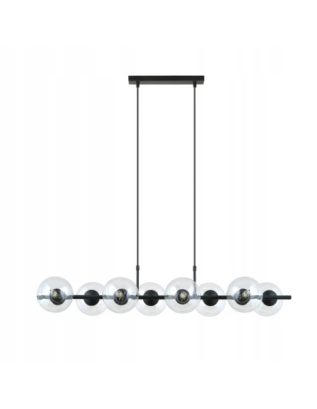 Lampa wisząca RORY z ośmioma kulami - nowoczesne oświetlenie do biura, kuchni, salonu i sypialni.