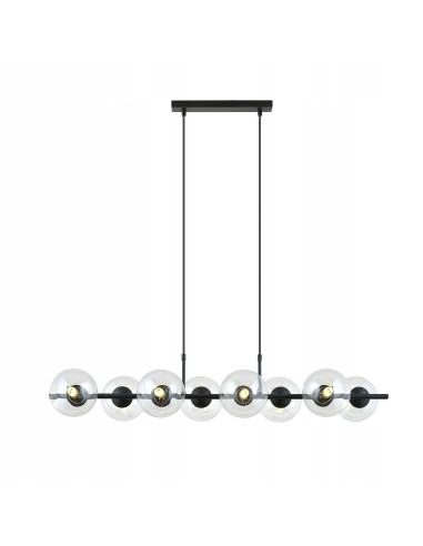 Lampa wisząca RORY z ośmioma kulami - nowoczesne oświetlenie do biura, kuchni, salonu i sypialni.