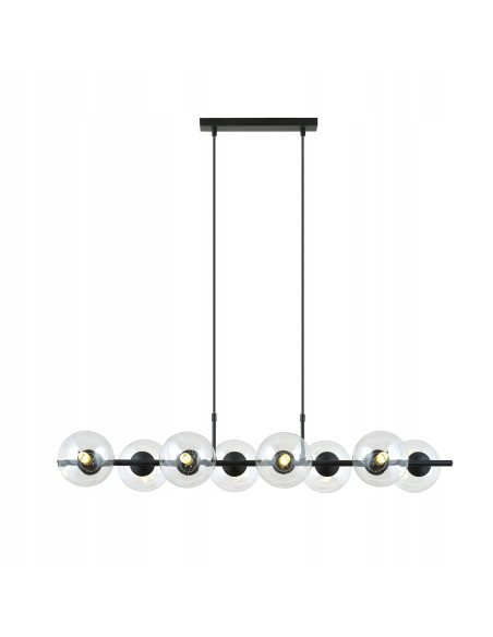Lampa wisząca RORY z ośmioma kulami - nowoczesne oświetlenie do biura, kuchni, salonu i sypialni.