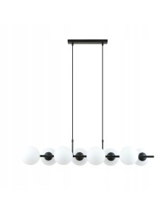 Lampa Wisząca RORY - Eleganckie Oświetlenie Szklane, 8 Punktów Świetlnych, Biała/Czarna, Idealna do Wnętrz 2