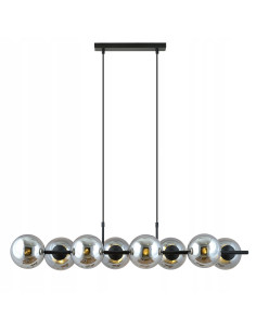 Lampa wisząca RORY z 8 kloszami, przydymione szkło, eleganckie oświetlenie do biura, salonu, jadalni i sypialni 2