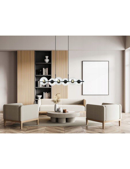 Lampa wisząca RORY z transparentnymi kloszami – nowoczesne oświetlenie do każdego stylowego wnętrza