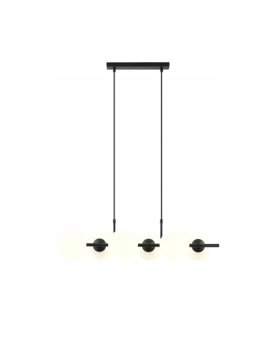 Lampa wisząca RORY - minimalistyczna, biało-czarna, 6 punktów świetlnych, nowoczesny design do biura i jadalni