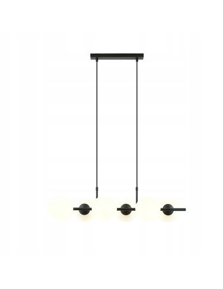Lampa wisząca RORY - minimalistyczna, biało-czarna, 6 punktów świetlnych, nowoczesny design do biura i jadalni