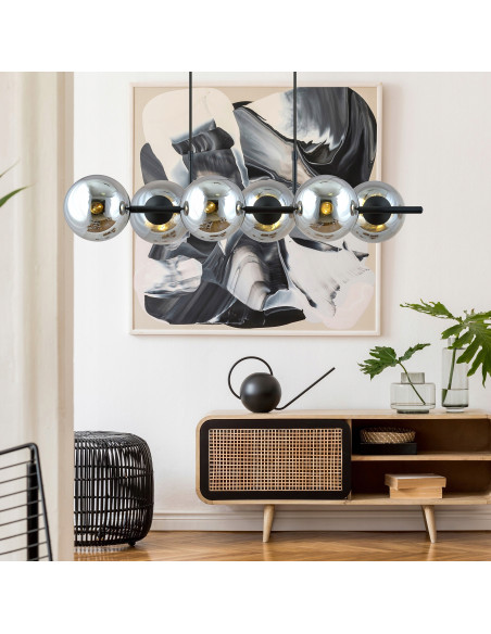 Lampa wisząca RORY - elegancka, szklana, 6-punktowa, nowoczesny design do każdego wnętrza.