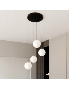 Luksusowy żyrandol ROYAL w złotej oprawie z regulacją, eleganckie oświetlenie do salonu i jadalni