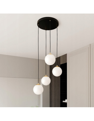 Luksusowy żyrandol ROYAL w złotej oprawie z regulacją, eleganckie oświetlenie do salonu i jadalni